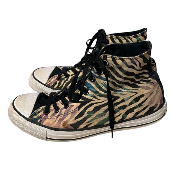 Converse Chuck Taylor All Star Zebra Floral High Top 554888F Sz 10 - Picture 2 of 5